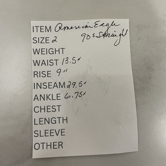 American Eagle 90s STRAIGHT Women’s Size 2 Medium Wash Blue Stretch Denim - Picture 10 of 10